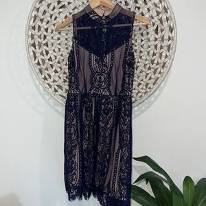 Altar’d State dark blue lace dress size small NWOT